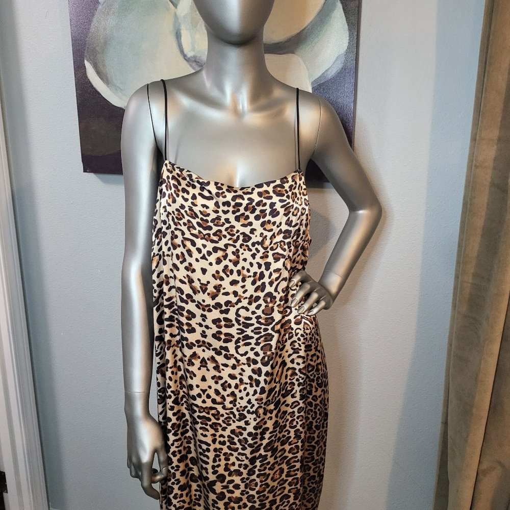 TopShop Cheetah Print Satin Slip Dress